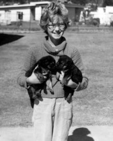 Barbara with puppies